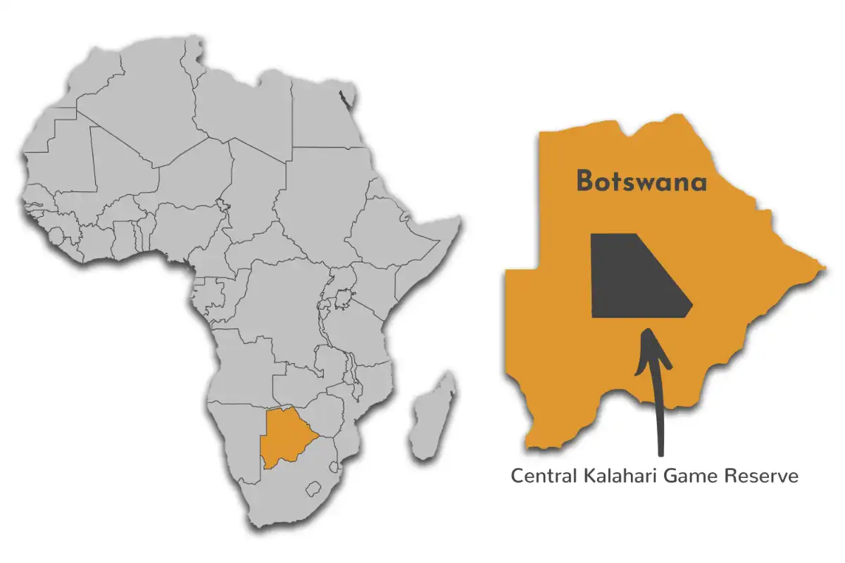 Central Kalahari Reserve map