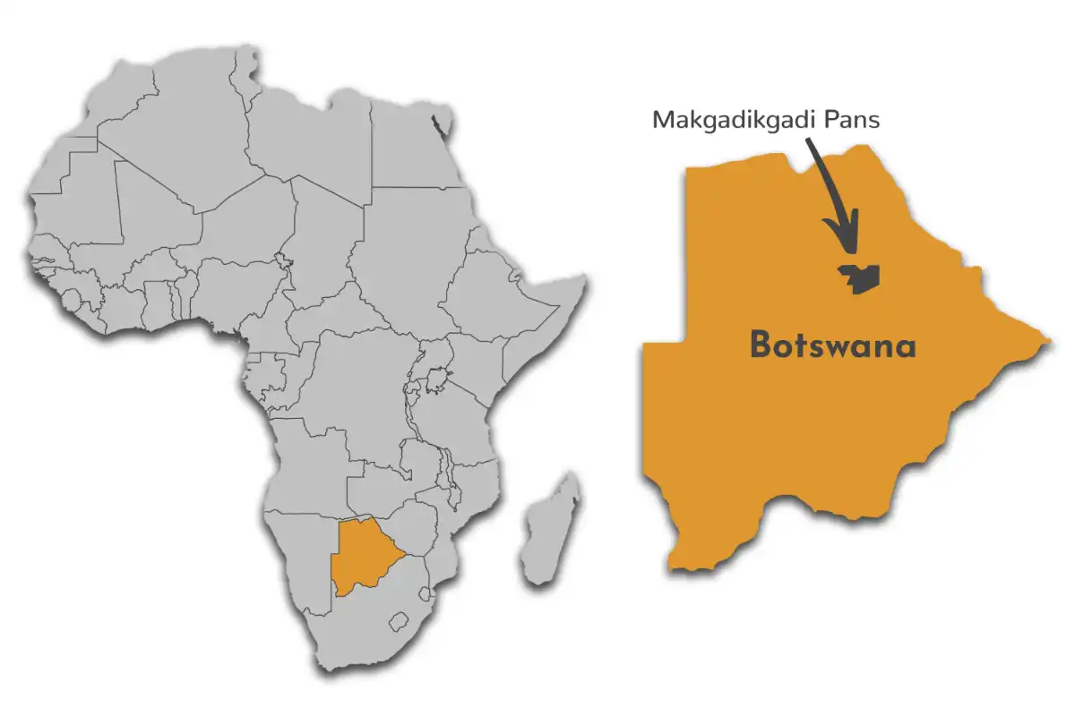 Makgadikgadi Pans map