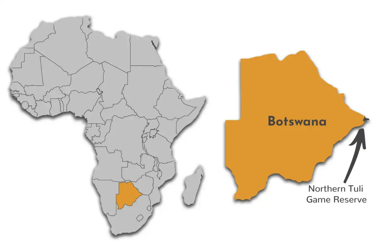 Northern Tuli Game Reserve map