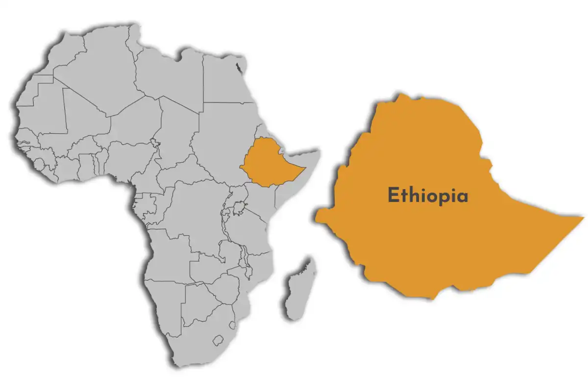 Ethiopia Map in Africa