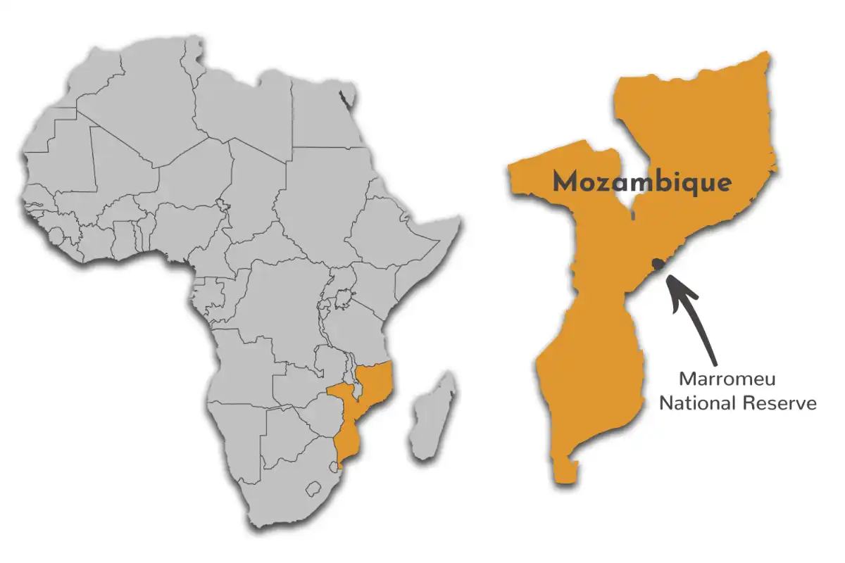 Marromeu National Reserve map