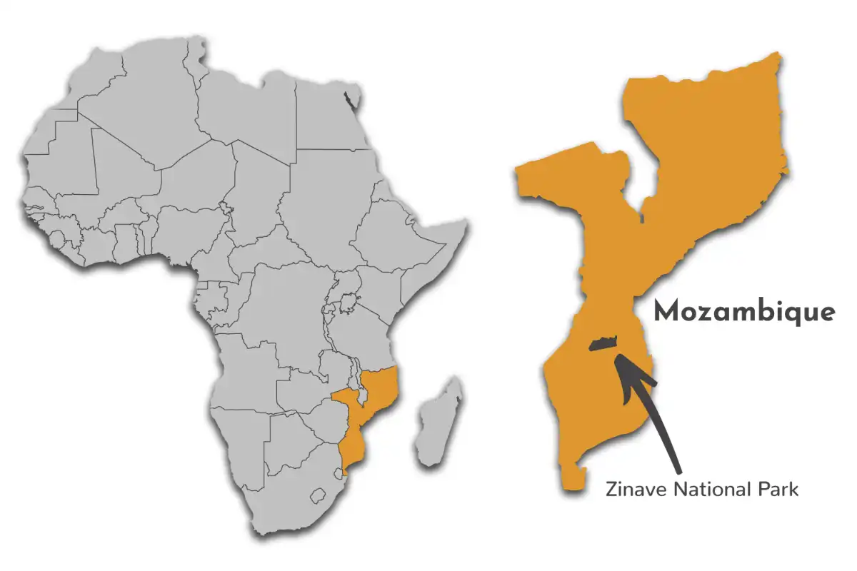 Zinave National Park map