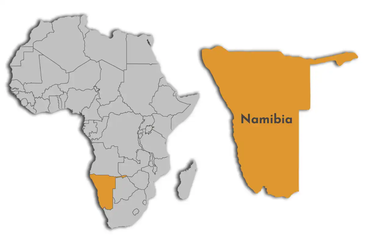 Namibia Map in Africa