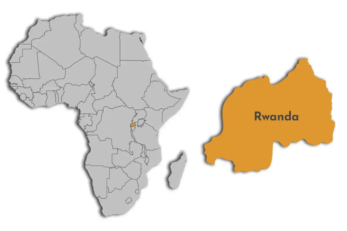 Rwanda Map in Africa