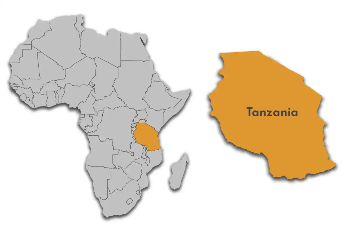 Tanzania Map in Africa