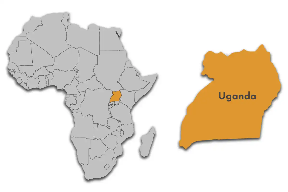 Uganda Map in Africa