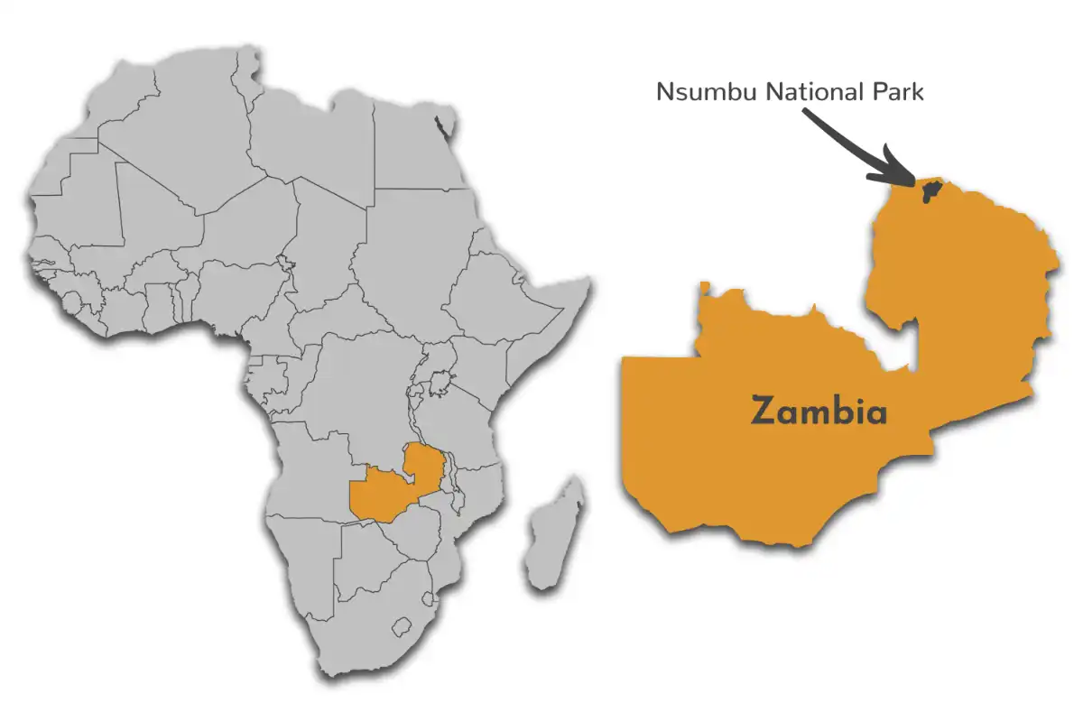 Nsumbu National Park map