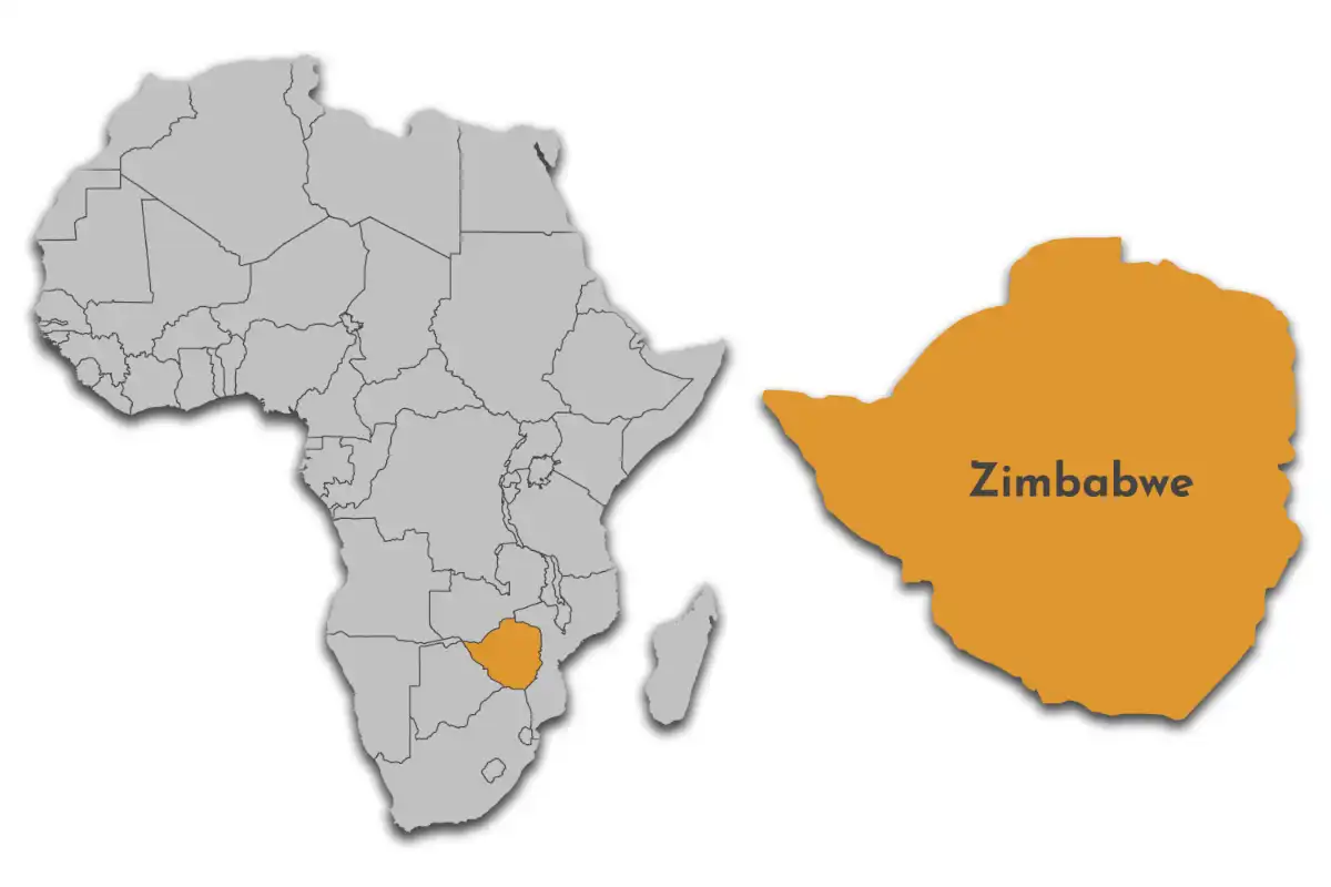 Zimbabwe Map in Africa